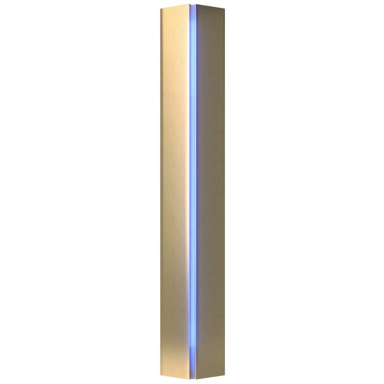 Image 1 Gallery Small Sconce - Modern Brass - Blue Glass
