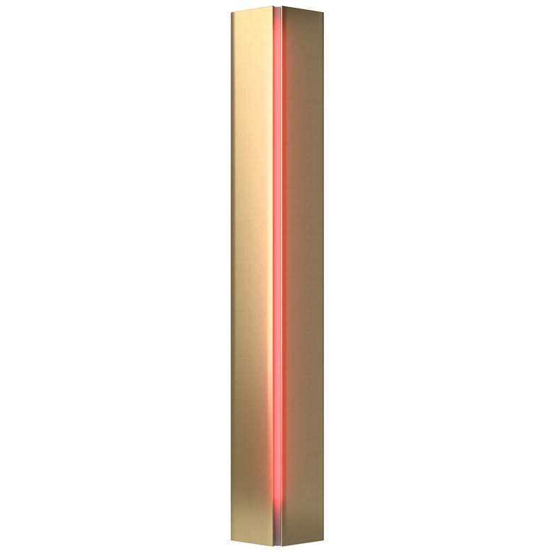 Image 1 Gallery Small Sconce - Modern Brass - Red Glass