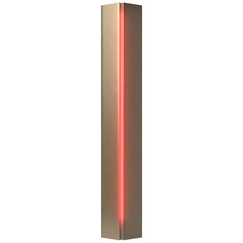 Image 1 Gallery Small Sconce - Soft Gold Finish - Red Glass