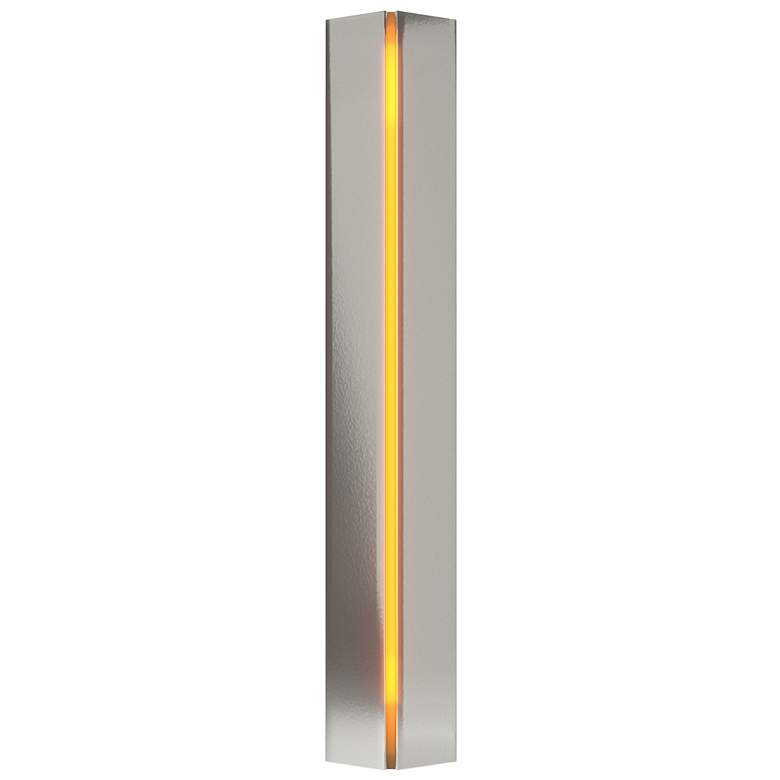 Image 1 Gallery Small Sconce - Sterling Finish - Amber Glass