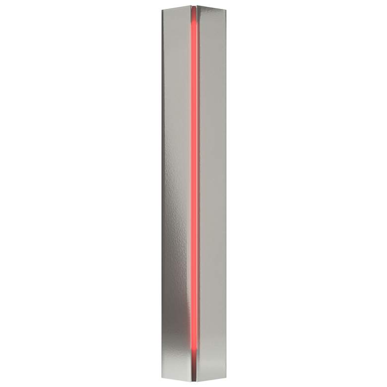 Image 1 Gallery Small Sconce - Sterling Finish - Red Glass