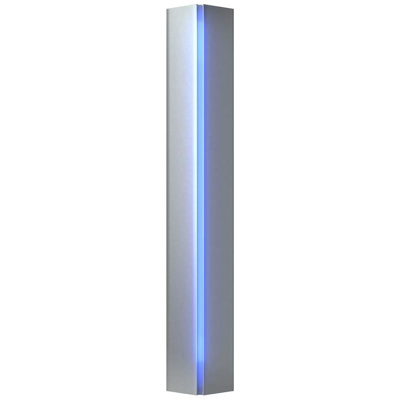 Image 1 Gallery Small Sconce - Vintage Platinum Finish - Blue Glass