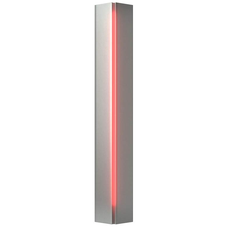 Image 1 Gallery Small Sconce - Vintage Platinum Finish - Red Glass