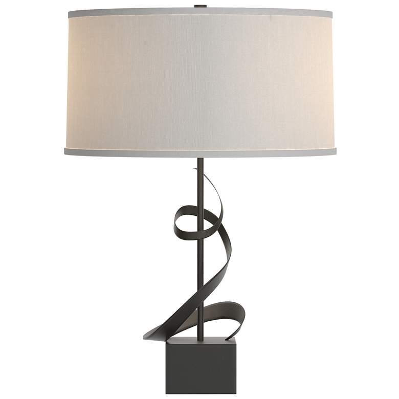 Image 1 Gallery Spiral 22.9" High Black Table Lamp With Natural Anna Shade