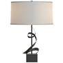 Gallery Spiral 22.9" High Black Table Lamp With Natural Anna Shade