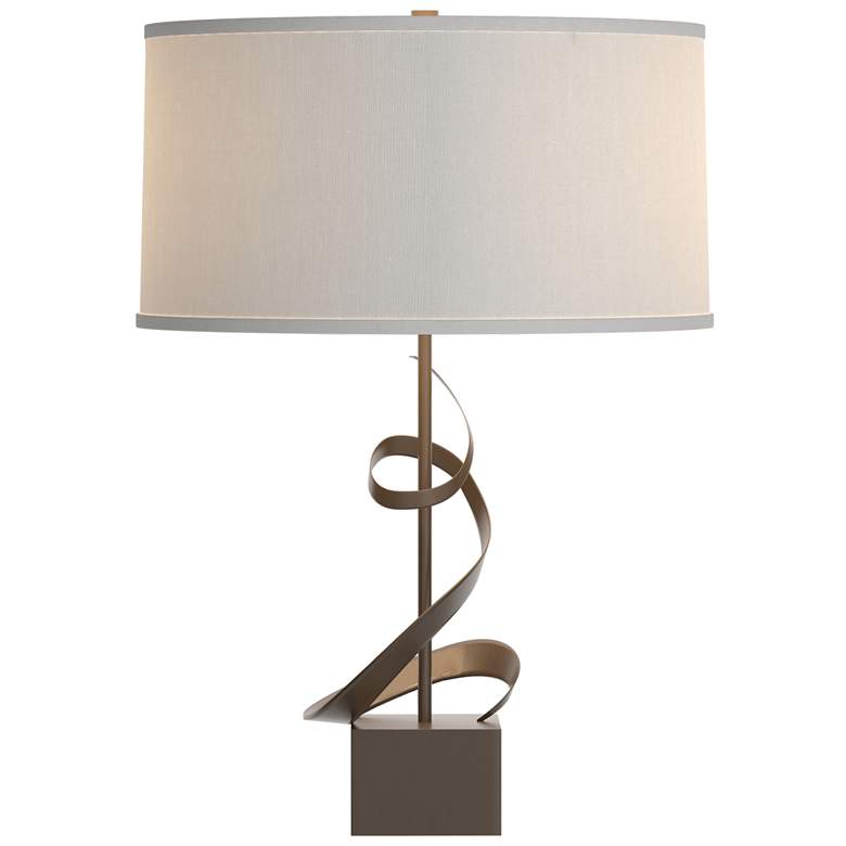 Image 1 Gallery Spiral 22.9" High Bronze Table Lamp With Natural Anna Shade