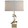 Gallery Spiral 22.9" High Modern Brass Table Lamp With Flax Shade