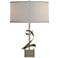 Gallery Spiral 22.9" High Soft Gold Table Lamp With Flax Shade