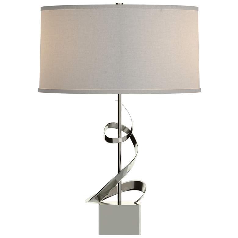 Image 1 Gallery Spiral 22.9" High Sterling Table Lamp With Flax Shade