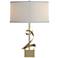 Gallery Spiral 22.9"H Modern Brass Table Lamp With Natural Anna Shade