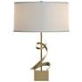 Gallery Spiral 22.9"H Modern Brass Table Lamp With Natural Anna Shade
