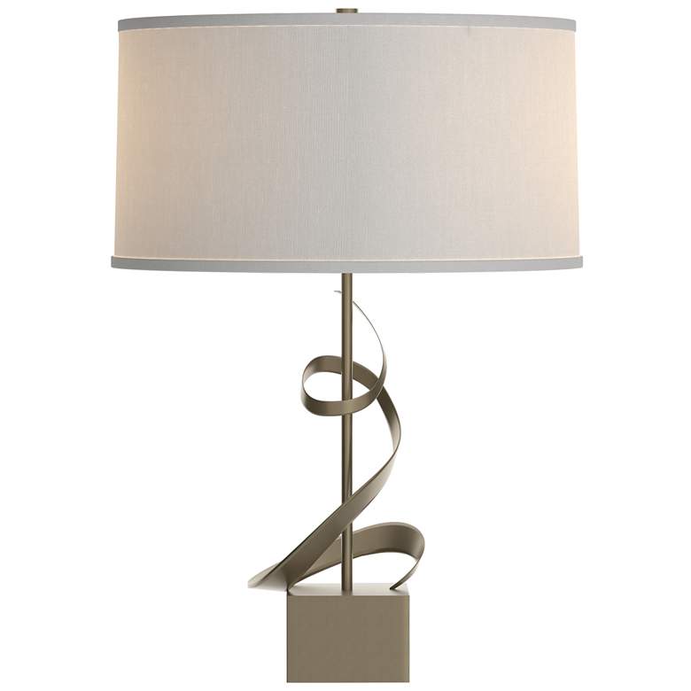Image 1 Gallery Spiral 22.9 inchH Soft Gold Table Lamp With Natural Anna Shade