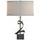 Gallery Spiral Natural Iron Accent Table Lamp w/ Flax Shade