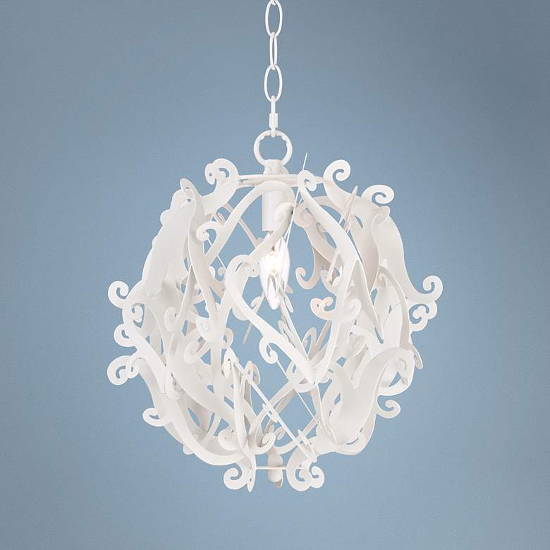 Image 1 Gallery White 12 inch Wide Curl Pendant Light