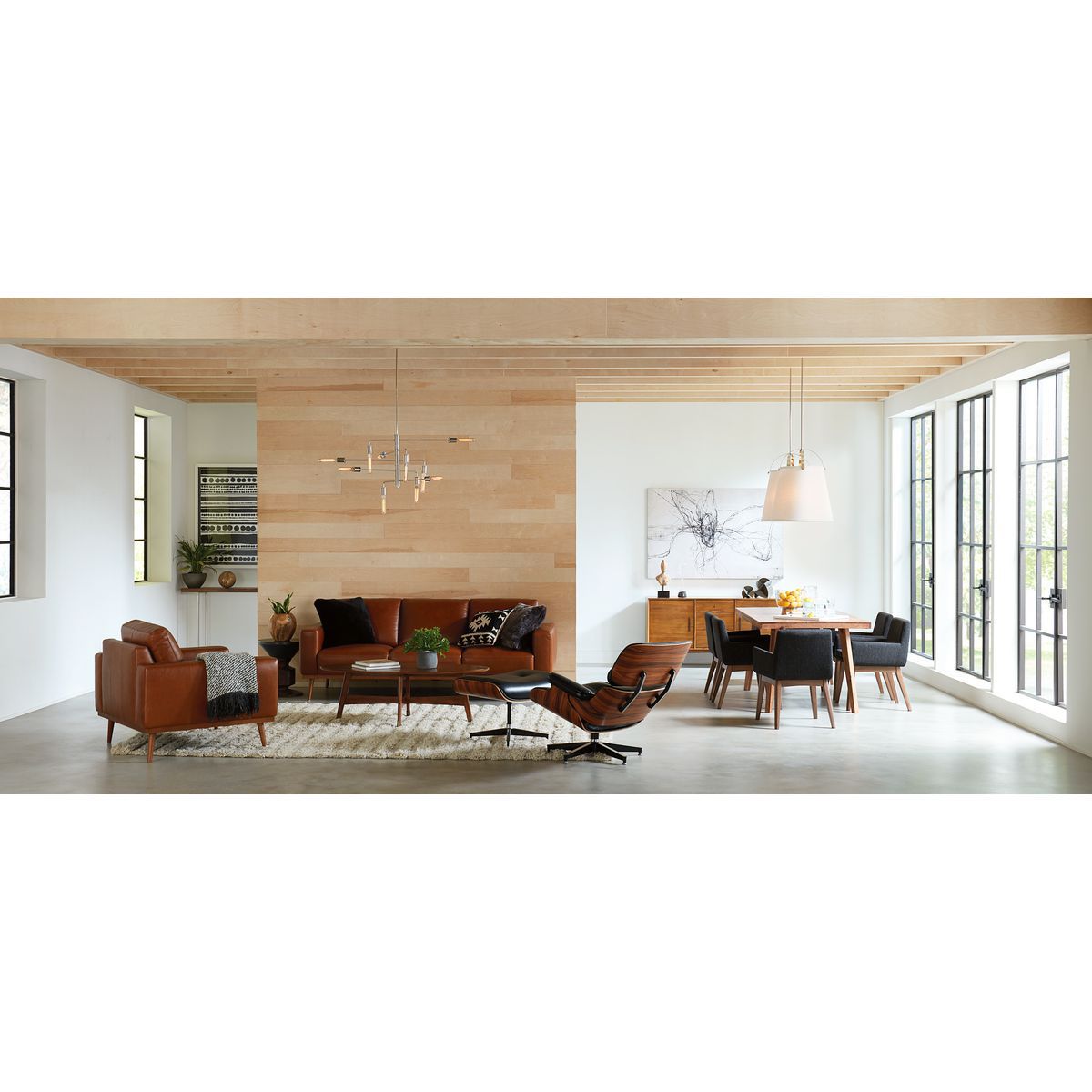 Galley Collection Three-Light Linen Shade Pendant Light