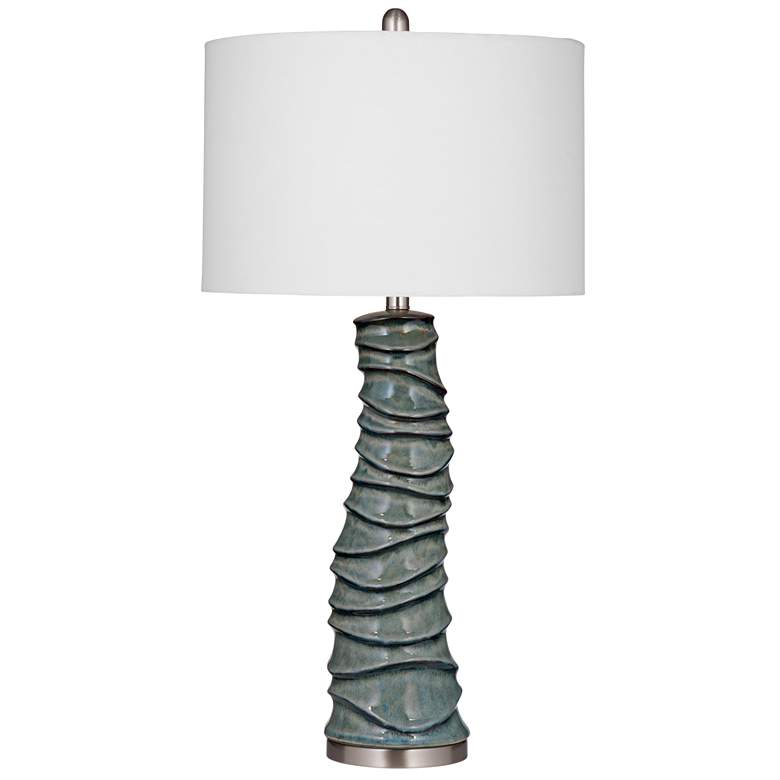 Image 1 Gallie Blue Crackle Ceramic Table Lamp