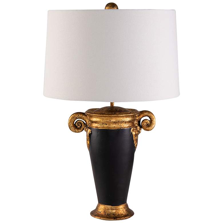 Image 1 Gallier Black Distressed Gold Metal Table Lamp