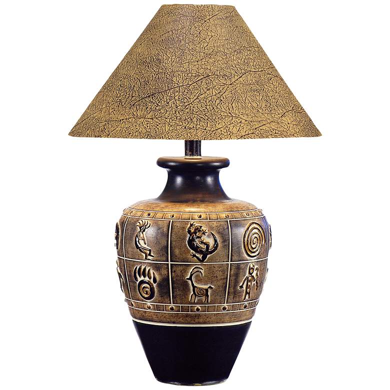 Image 1 Gallinas Rustic Vase Southwest Western Style Table Lamp