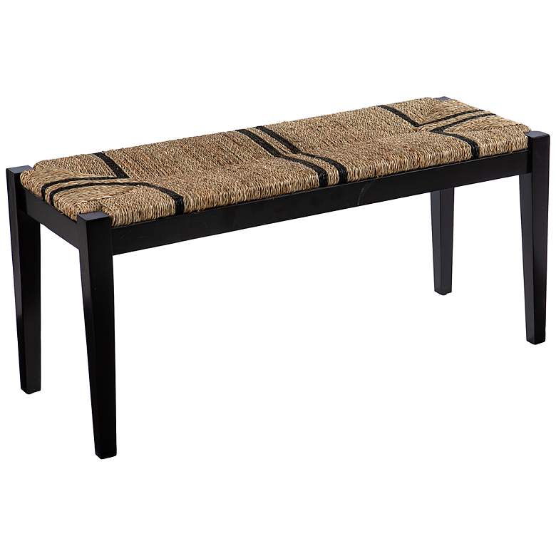 Image 2 Gallocano Black and Natural Seagrass Bench
