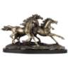 Galloping Western Stallions 14" Wide Table Sculpture