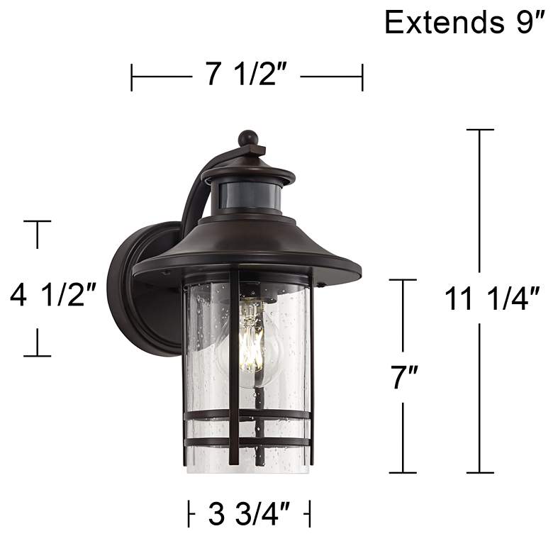 Image 7 Galt 11 1/4 inch High Bronze Motion Sensor Outdoor Wall Light Set of 2 more views