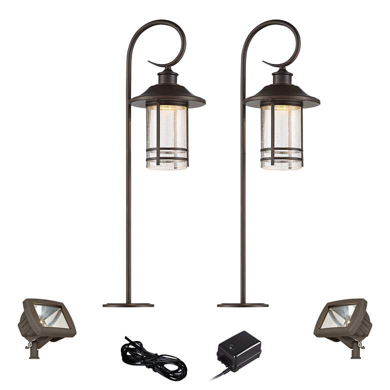 Image 1 Galt Oil-Rubbed Bronze 6-Piece LED Path and Flood Light Set