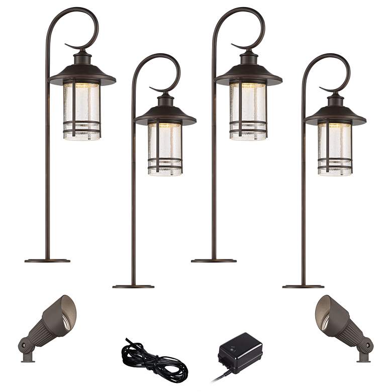 Image 1 Galt Oil-Rubbed Bronze 8-Piece LED Path and Spot Light Set