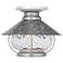 Galvanized Finish Lantern Outdoor LED Ceiling Fan Light Kit