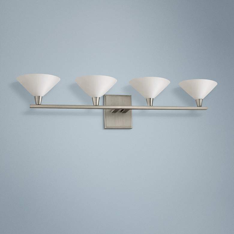 Image 1 Galvaston 31" Wide Satin Nickel 4-LED Bath Light