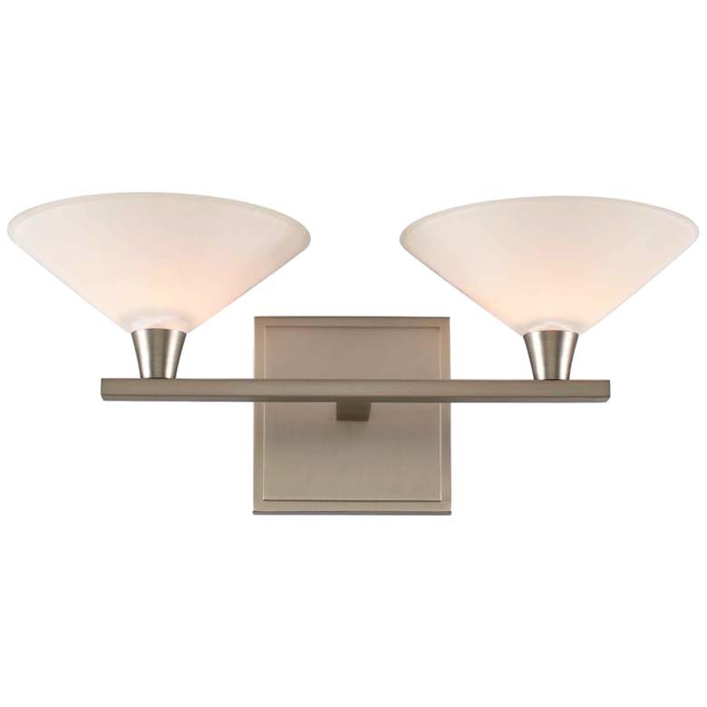 Image 1 Galvaston 6" High Satin Nickel 2-LED Wall Sconce
