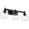 Galveston 26 3/4" Wide Vanity Light in Matte Black with Clear Glass