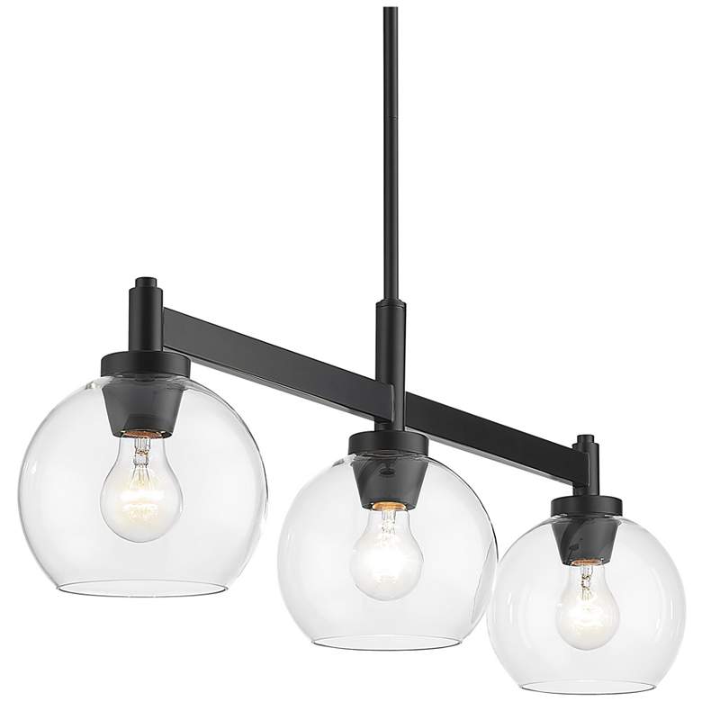 Image 1 Galveston 35 inch Wide Linear Pendant in Matte Black with Clear Glass