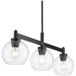 Galveston 35&quot; Wide Linear Pendant in Matte Black with Clear Glass