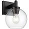 Galveston 7 1/4" Wide Wall Sconce in Matte Black with Clear Glass