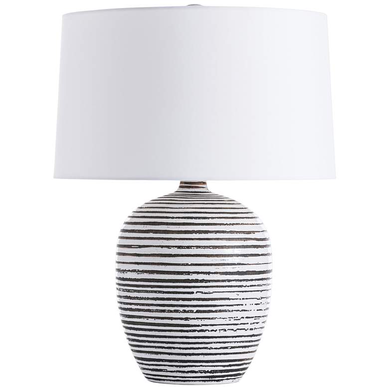 Image 1 Galveston White Crackle Charcoal Wash Accent Table Lamp