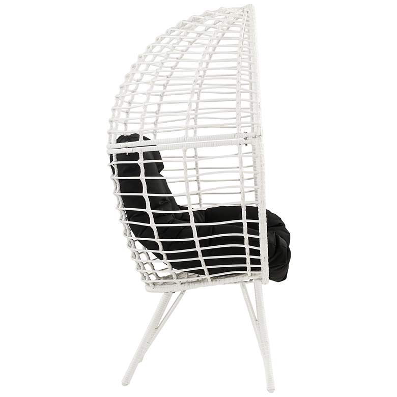 Image 6 Galzed Black Fabric and White Wicker Teardrop Patio Chair more views