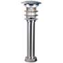 2_Gama Sonic 24 1/4" Silver Solar Powered LED Bollard Landscape Light