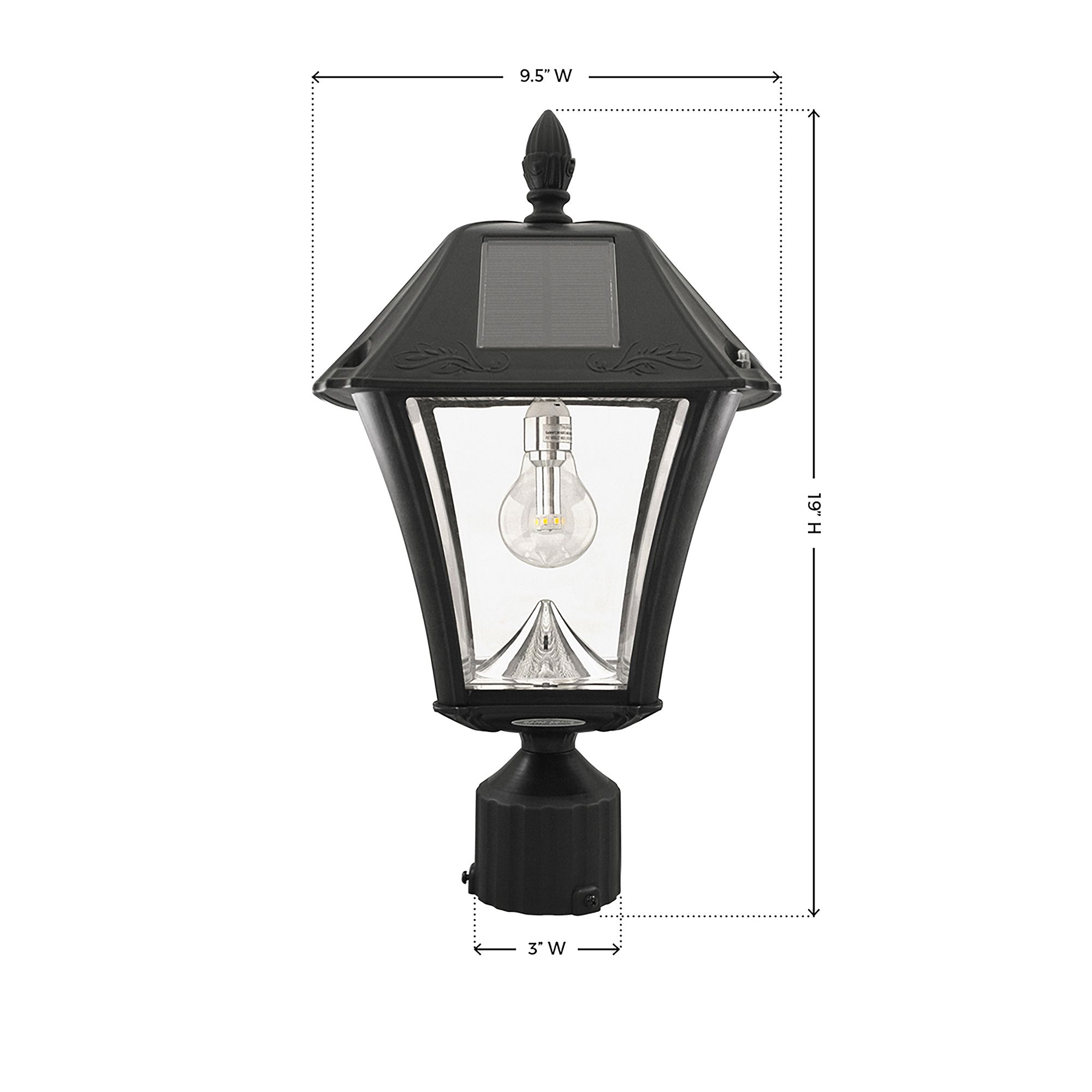 Image 4 Gama Sonic Baytown II Bulb 19" High Black GS LED Outdoor Solar Light more views