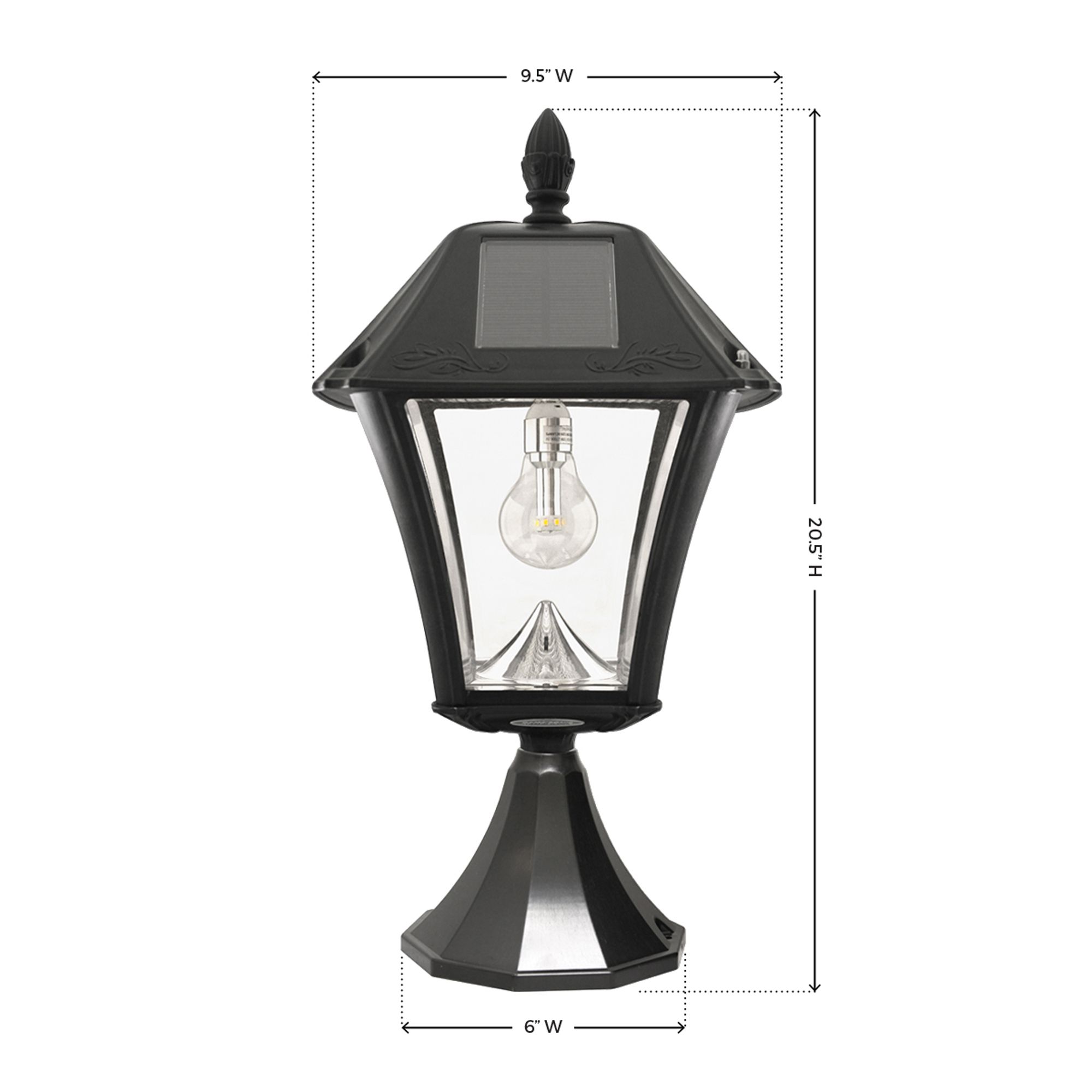 Image 5 Gama Sonic Baytown II Bulb 19" High Black GS LED Outdoor Solar Light more views