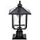 Gama Sonic Casita 15 1/4" High Black Solar LED Post-Pier Mount Light