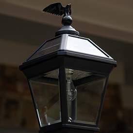 Image4 of Gama Sonic Imperial Bulb 24 1/4"H Black Solar LED Outdoor Post Light more views