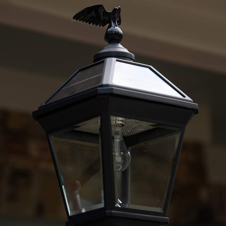 Image 4 Gama Sonic Imperial Bulb 24 1/4"H Black Solar LED Outdoor Post Light more views