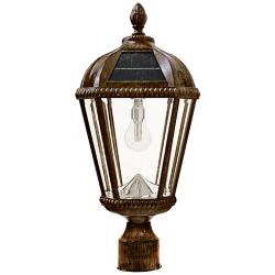 Gama Sonic Royal Bulb 18" High Bronze Solar LED Outdoor Post Light