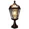Gama Sonic Royal Bulb 23" Brushed Bronze Solar LED Pier Mount Light