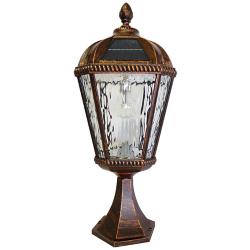 Gama Sonic Royal Bulb 23" Brushed Bronze Solar LED Pier Mount Light