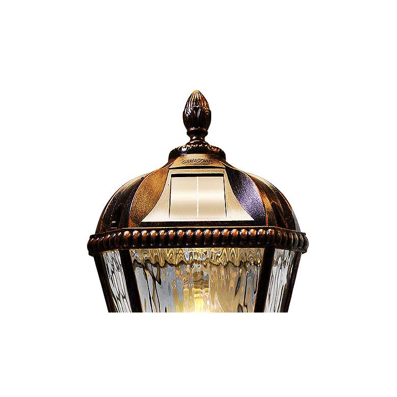 Image 2 Gama Sonic Royal Bulb 23" Brushed Bronze Solar LED Pier Mount Light more views
