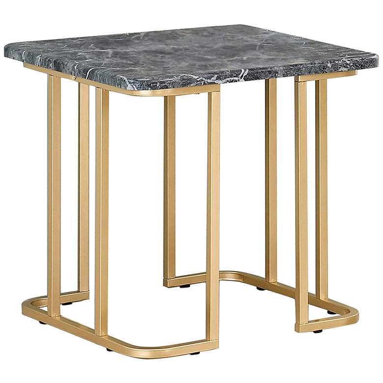 Image 1 Gambeza 23 3/4 inch Wide Black Gold End Table