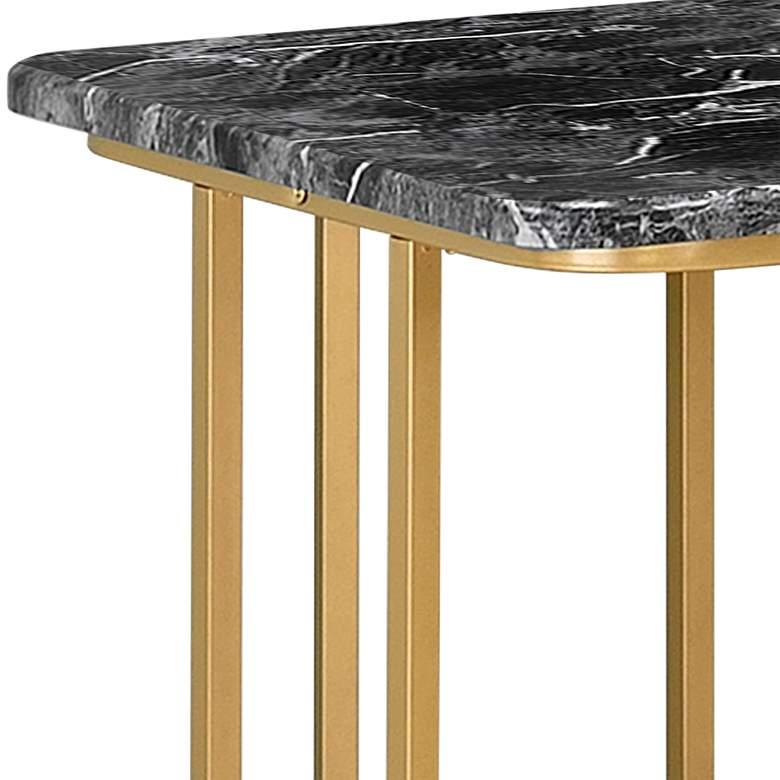 Image 2 Gambeza 23 3/4" Wide Black Gold End Table more views