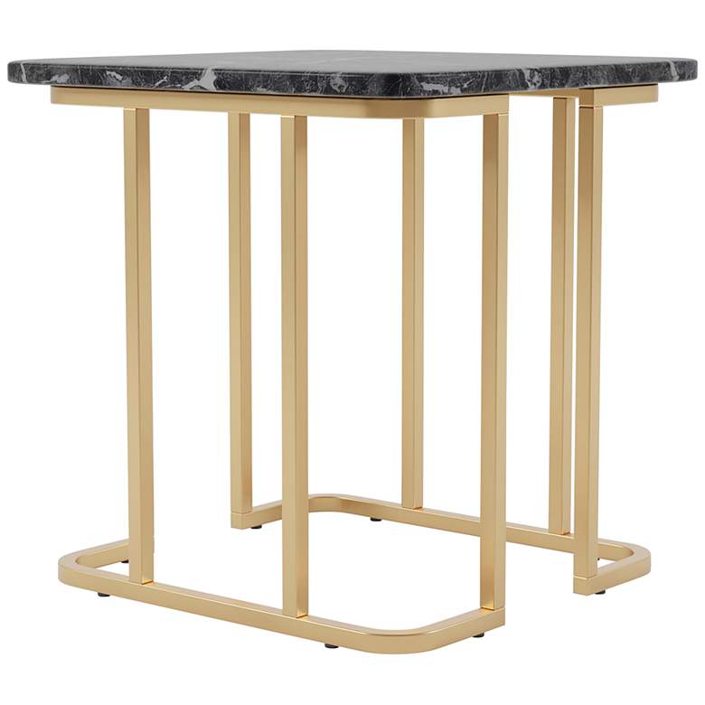Image 6 Gambeza 23 3/4 inch Wide Black Gold End Table more views