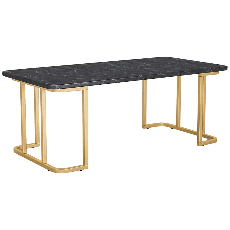 Image 1 Gambeza 47 1/4 inch Wide Black Gold Rectangular Coffee Table